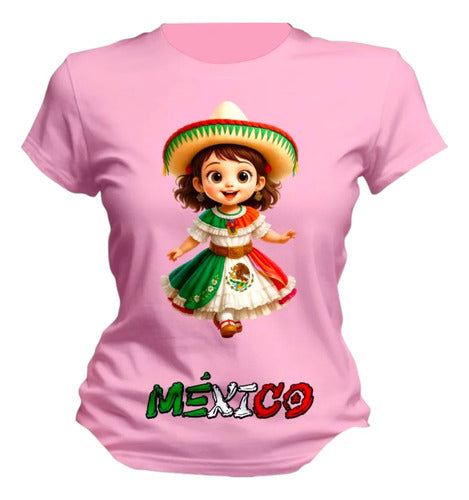 Playera Viva Mexico Adelita 15 De Septiembre Mujer Sombrero