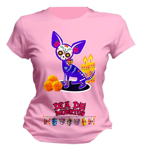 Playera Chihuahua Día De Muertos Alebrije Halloween