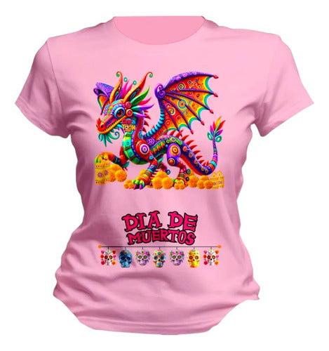 Playera Día De Muertos Dragón Alebrije Mexicano Dragon