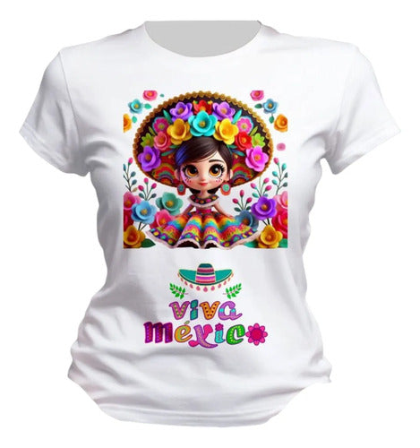 Playera Adelita Flores Mexicana15 De Septiembre Mujer