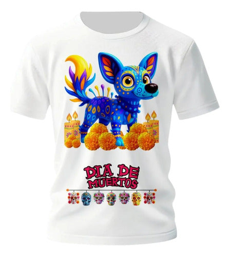 Playera Alebrije Perro Colores Día De Muertos Personalizada