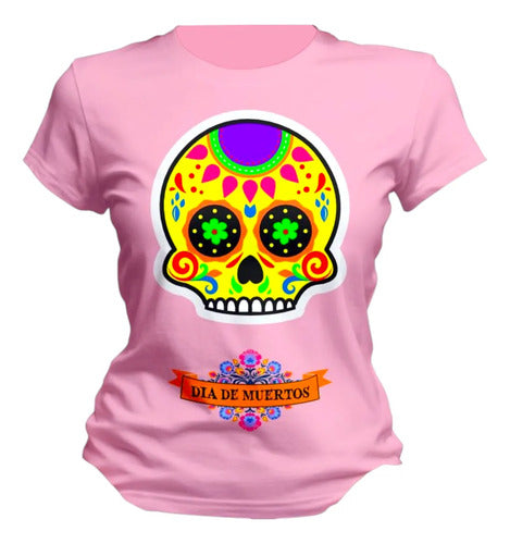 Playera Calaverita Mexicana Dia De Muertos Halloween Craneo