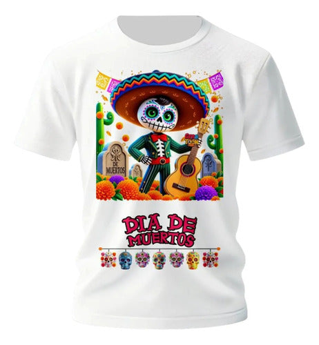 Playera Musico Dia De Muertos Calavera Catrin Y Catrina