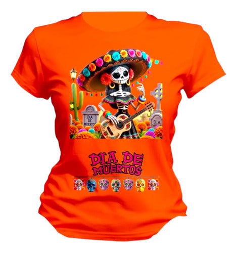 Playera Catrin Y Catrina Dia De Muertos Halloween Catrina