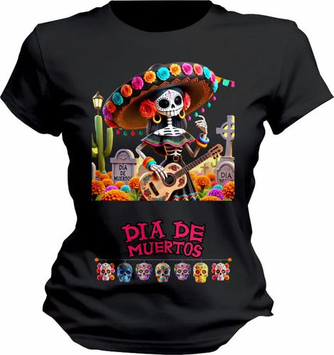 Playera Catrin Y Catrina Dia De Muertos Halloween Catrina