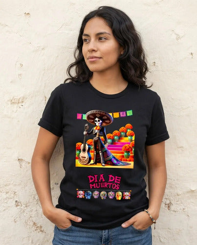 Playera Catrin Y Catrina Dia De Muertos Halloween Catrina
