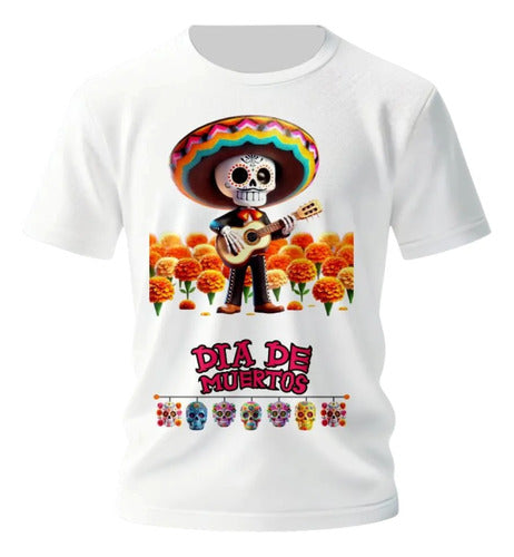 Playera Catrin Y Catrina Dia De Muertos Halloween Musico