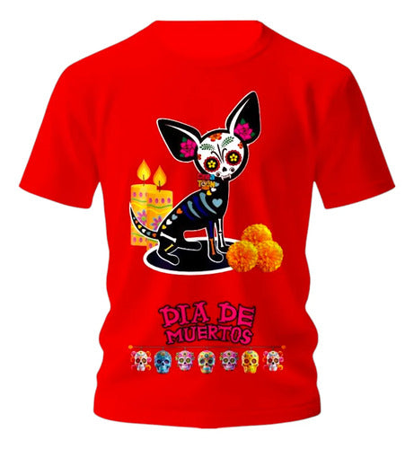 Playera Chihuahua Día De Muertos Alebrije Halloween