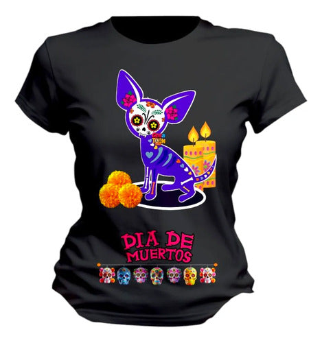 Playera Chihuahua Día De Muertos Alebrije Halloween