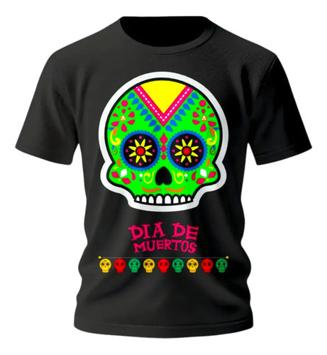 Playera Dia De Muertos Calavera Mexicana Folklorica Craneo