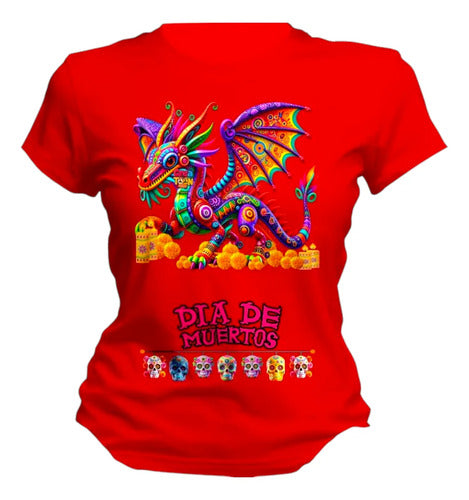 Playera Día De Muertos Dragón Alebrije Mexicano Dragon