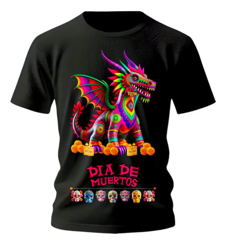 Playera Día De Muertos Dragón Alebrije Mexicano Dragon H
