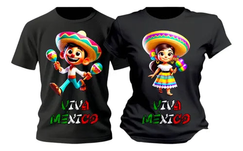 Duo Playera Charro Y Charra Mexico Conjunto 15 De