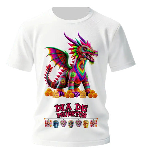 Playera Día De Muertos Dragón Alebrije Mexicano Dragon H