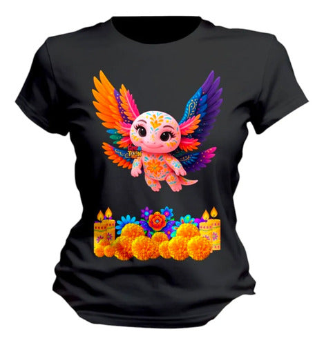 Playera Dia De Muertos Alebrije Ajolote Personaliza Ajolote