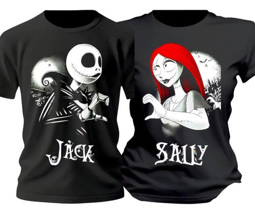 Duo Playeras El Extraño Mundo De Jack Sally Personaliza