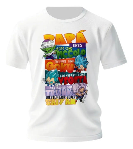 Playera Dia Del Padre Goku Vegeta Papa Hijo Personaliza