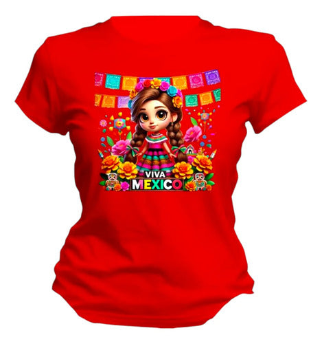 Playera Adelita Flores Mexicana15 De Septiembre Mujer