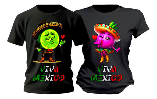 Duo Playera Chile Mexicano Taco 15 De Septiembre