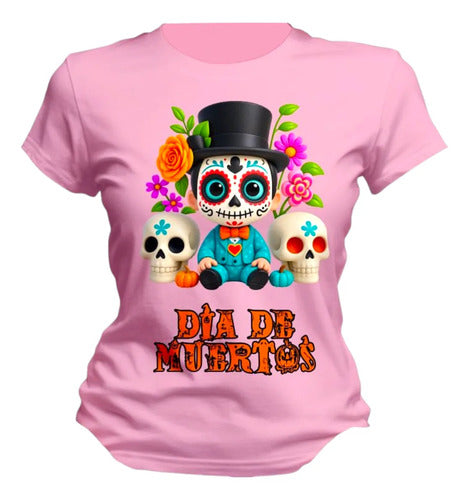 Playera Día De Muertos Calavera Mexicana Catrín Catrina