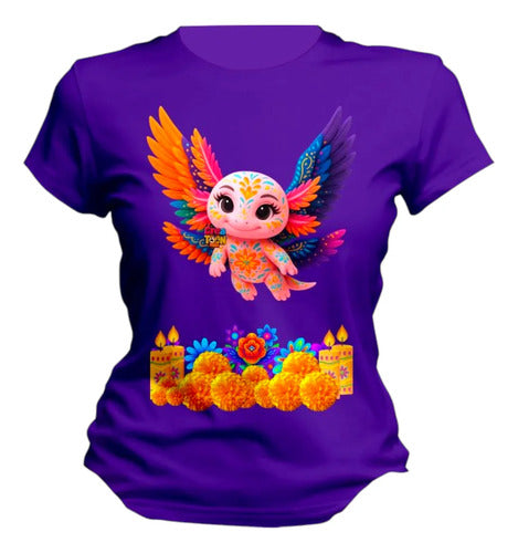 Playera Dia De Muertos Alebrije Ajolote Personaliza Ajolote