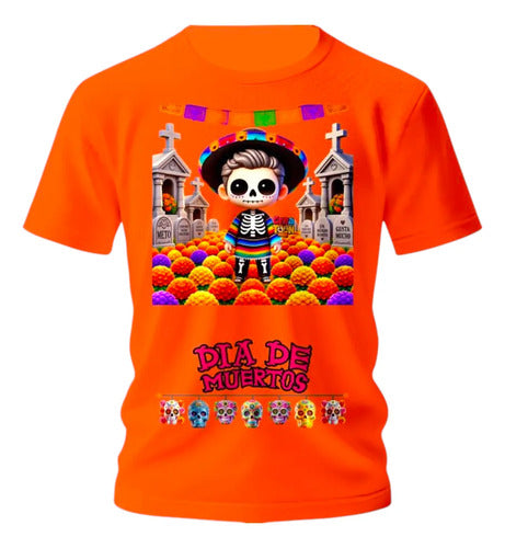 Playera Catrin Cementerio Dia De Muertos Personaliza Catrin