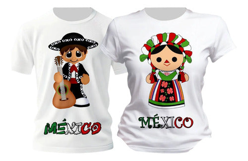 Duo De Playeras Mexico Marichi Lele 15 De Septiembre Duo