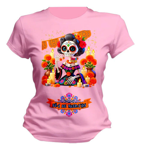 Playera Catrin Y Catrina Dia De Muertos Mexicanos Catrina