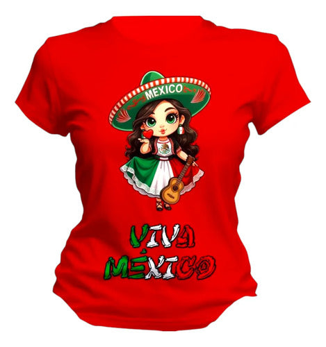 Playera Viva Mexico Adelita 15 De Septiembre Mujer Adelita