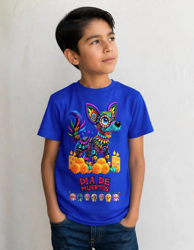 Playera Xoloitzcuintle Día De Muertos Alebrije Calaveras
