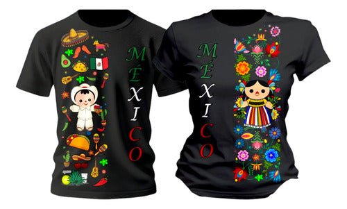 Duo Playera Mexico Lele Muñeca 15 De Septiembre Veracruzano