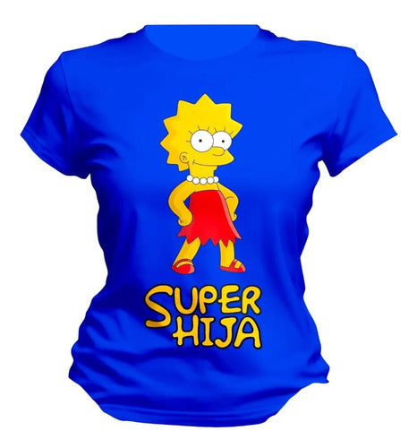 Playera Lisa Marge Simpson Super Mama Hija Colores