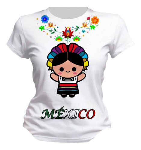 Playera Mexicana Dama Manga Corta Lele Personaliza Muñeca