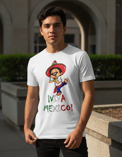 Playera Viva Mexico Fiestas Patrias Todas Las Tallas
