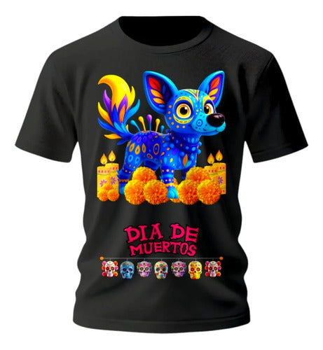 Playera Alebrije Perro Colores Día De Muertos Personalizada