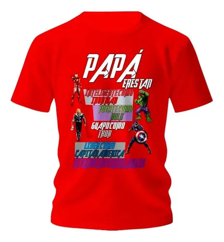 Playera Dia Del Padre Frase Papa Hijo Personajes Personaliza