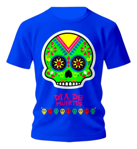 Playera Dia De Muertos Calavera Mexicana Folklorica Craneo