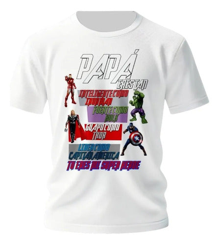Playera Dia Del Padre Frase Papa Hijo Personajes Personaliza