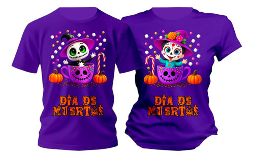 Dúo De Playeras Jack Tazas De Dulces Día De Muertos Duo