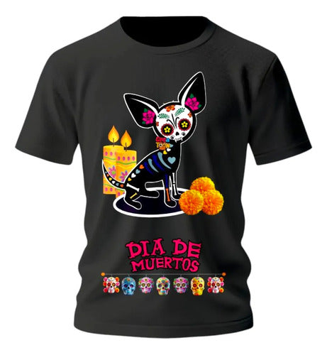 Playera Chihuahua Día De Muertos Alebrije Halloween