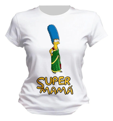 Playera Lisa Marge Simpson Super Mama Hija Personaliza