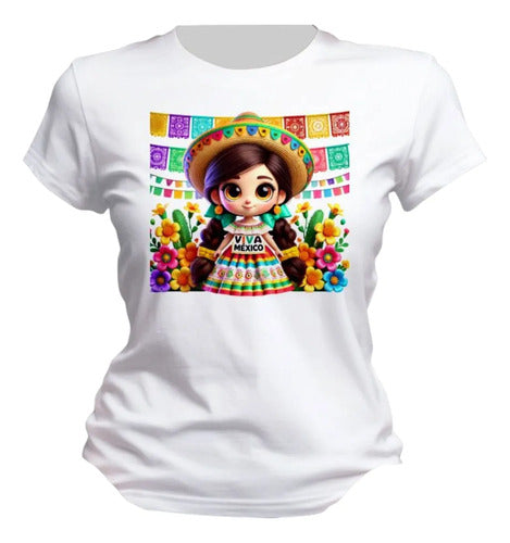 Playera Adelita Flores Mexicana15 De Septiembre Mujer