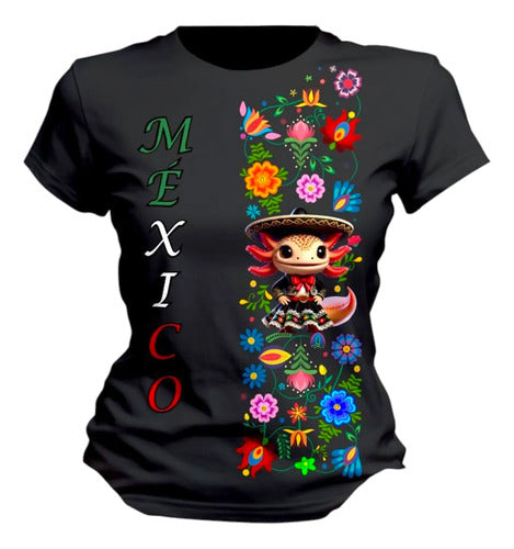 Playera Tradicional 15 De Septiembre Ajolote Lele Ajolota