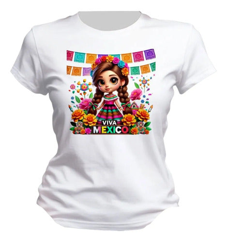 Playera Adelita Flores Mexicana15 De Septiembre Mujer