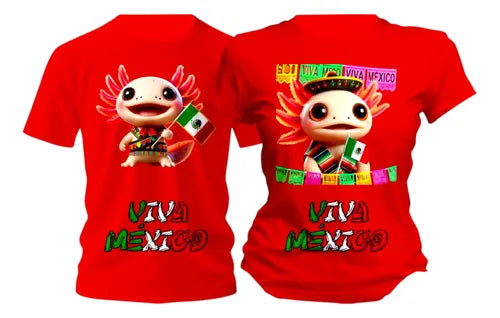 Duo Playera Ajolotes Mariachi 15 De Septiembre Viva Mexico