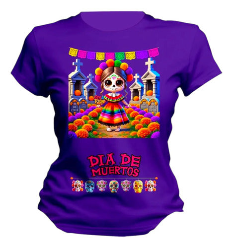 Playera Catrina Cementerio Dia De Muertos Personaliza