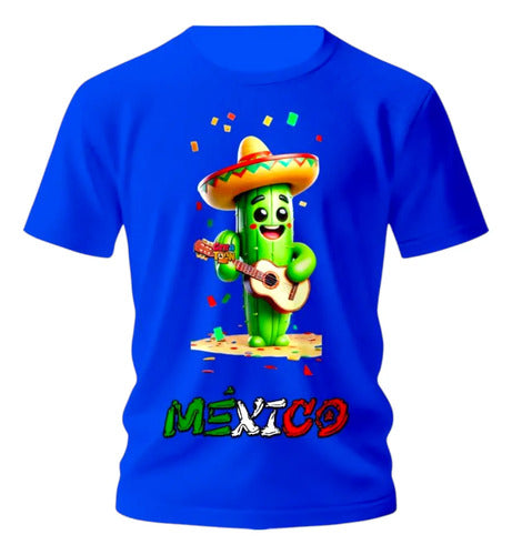 Playera Mexicana Para 15 De Septiembre Chile Y Cactus