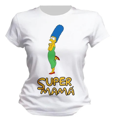 Playera Lisa Marge Simpson Super Mama Hija Personaliza