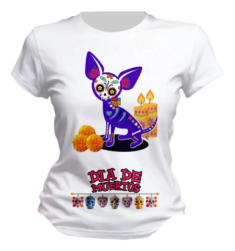 Playera Chihuahua Día De Muertos Alebrije Halloween
