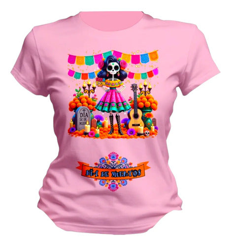 Playera Dia De Muertos Ofrenda Catrines Personaliza Catrina
